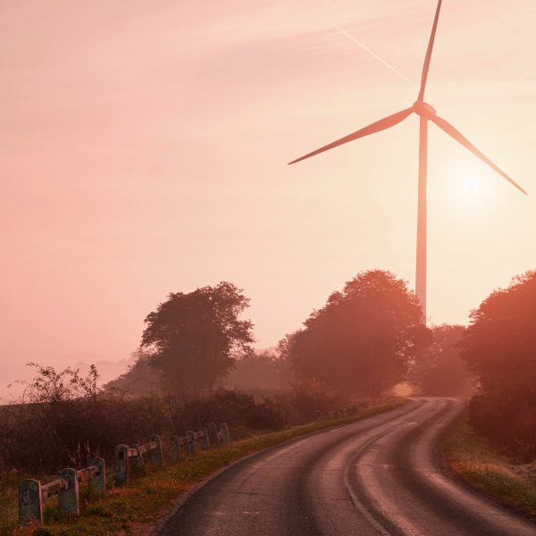 Wind turbines sunset Wind turbines sunset